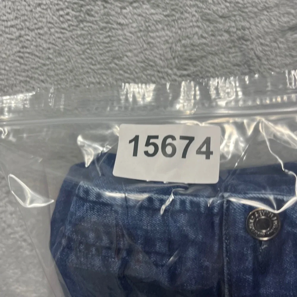7 For All Mankind The Straight Mens Blue Denim Jeans Raw Hem Size 36